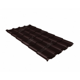 Металлочерепица камея 0,5 Rooftop Бархат RAL 8017 шоколад - фото - 6