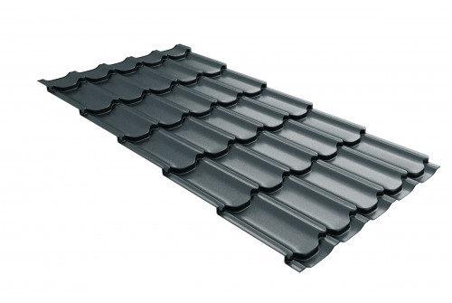 Металлочерепица квинта плюс 0,5 GreenCoat Pural BT, matt RR2Н3 (RAL 7016 антрацитово-серый) - фото - 1