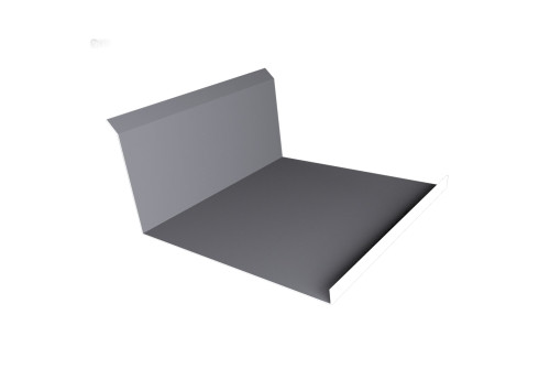 Планка примыкания нижняя 20х122х260х15 0,5 Satin с пленкой RAL 7004 сигнальный серый (2м) - фото - 1