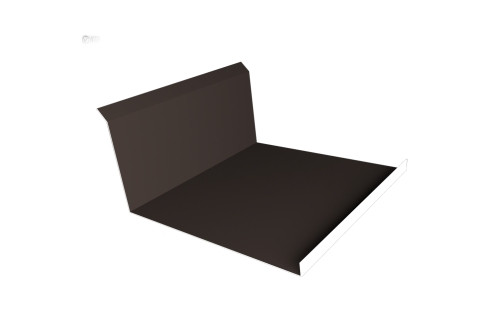 Планка примыкания нижняя 20х122х260х15 0,5 Satin с пленкой RR 32 темно-коричневый (2м) - фото - 1