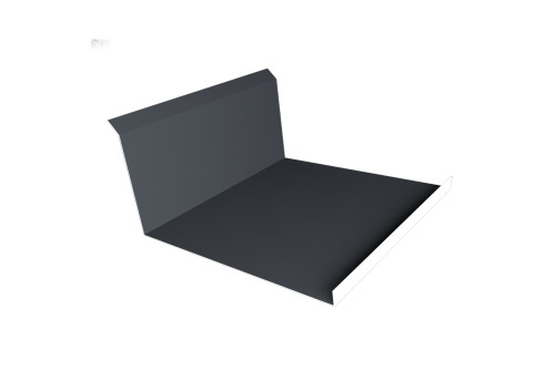 Планка примыкания нижняя 20х122х260х15 0,5 GreenCoat Pural BT, matt RR 23 темно-серый (RAL 7024 мокрый асфальт) (3м) - фото - 1