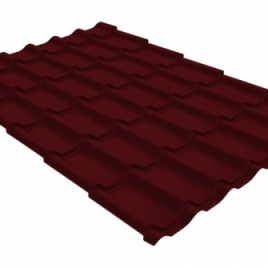 Металлочерепица классик 0,4 PE RAL 3005 красное вино - фото - 1
