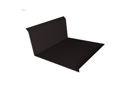 Планка примыкания нижняя 20х122х260х15 0,45 Drap RAL 9005 черный (2м) - фото - 1