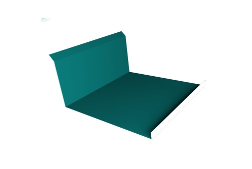 Планка примыкания нижняя 20х122х260х15 0,45 PE с пленкой RAL 5021 водная синь (3м) - фото - 1