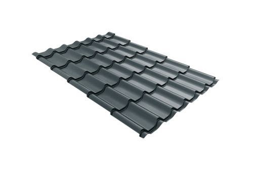 Металлочерепица классик Grand Line 0,5 GreenCoat Pural BT, matt RR2Н3 (RAL 7016 антрацитово-серый) - фото - 1