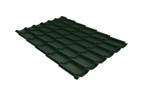 Металлочерепица классик Grand Line 0,5 GreenCoat Pural BT, matt RR 11 темно-зеленый (RAL 6020 хромовая зелень) - фото - 1