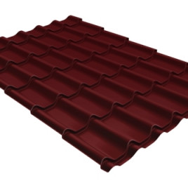 Металлочерепица классик 0,5 Satin Matt RAL 3005 красное вино - фото - 1