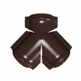 Тройник Y малого конька полукруглого Velur с пленкой RAL 8017 шоколад - фото - 1