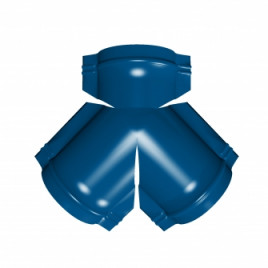 Тройник Y малого конька полукруглого PE с пленкой RAL 5005 сигнальный синий - фото - 1