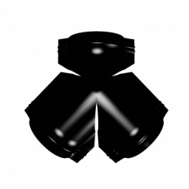 Тройник Y конька полукруглого GreenCoat Pural BT, matt с пленкой RR 33 черный (RAL 9004 сигнальный черный) - фото - 1