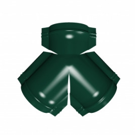 Тройник Y малого конька полукруглого PE с пленкой RAL 6005 зеленый мох - фото - 1