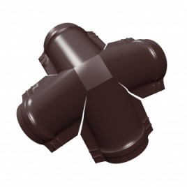 Четверник конька полукруглого GreenCoat Pural BT, matt с пленкой RR 887 шоколадно-коричневый (RAL 8017 шоколад) - фото - 1
