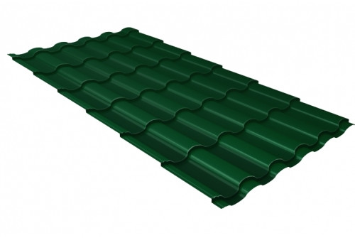 Металлочерепица кредо 0,5 Satin RAL 6005 зеленый мох - фото - 1