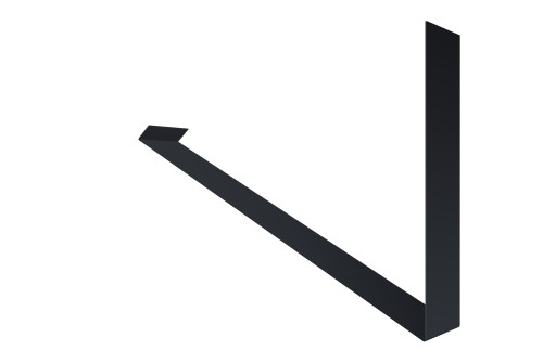 Планка примыкание верхнее к трубе фальц 0,45 Drap RAL 7024 мокрый асфальт (2м) - фото - 1