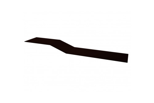 Планка крепежная фальц 0,45 PE с пленкой RR 32 темно-коричневый (2м) - фото - 1