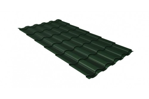 Металлочерепица кредо Grand Line 0,5 GreenCoat Pural BT, matt RR 11 темно-зеленый (RAL 6020 хромовая зелень) - фото - 1