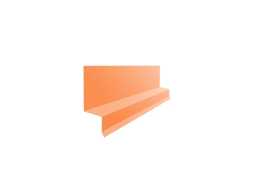 Отлив верхний фальц 0,45 PE с пленкой RAL 2004 оранжевый (3м) - фото - 1