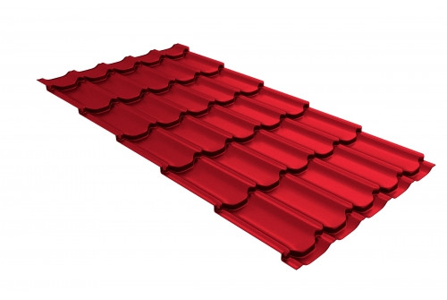 Металлочерепица квинта плюс 0,45 PE RAL 3003 рубиново-красный - фото - 1