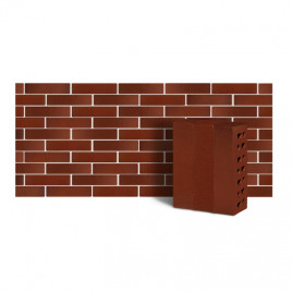 Клинкер фасадный темно-красный ангобированный тип 4Т 0,48NF - фото - 1