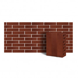 Клинкер фасадный темно-красный ангобированный тип 4.2Т 0,48NF - фото - 1