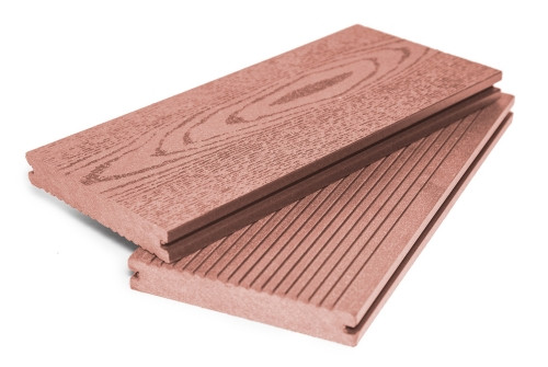 Террасная доска Grand Line 140мм вельвет и тиснение Массив Терракот 3м (БШТ) - фото - 1