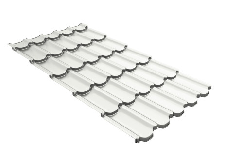 Металлочерепица квинта плюс Grand Line 0,5 Satin RAL 9003 сигнальный белый - фото - 1