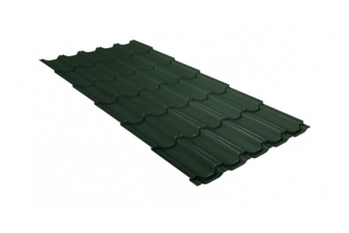 Металлочерепица квинта плюс 0,5 GreenCoat Pural BT, matt RR 11 темно-зеленый (RAL 6020 хромовая зелень) - фото - 1