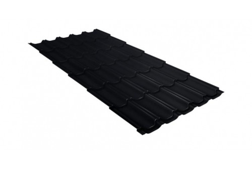 Металлочерепица квинта плюс Grand Line 0,5 Satin Matt RAL 9005 черный - фото - 1