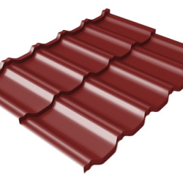 Металлочерепица модульная квинта Uno Grand Line c 3D резом 0,5 Satin RAL 3011 коричнево-красный - фото - 1