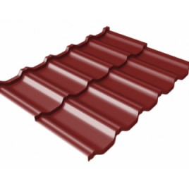 Металлочерепица модульная квинта Uno Grand Line c 3D резом 0,45 PE RAL 3011 коричнево-красный - фото - 1