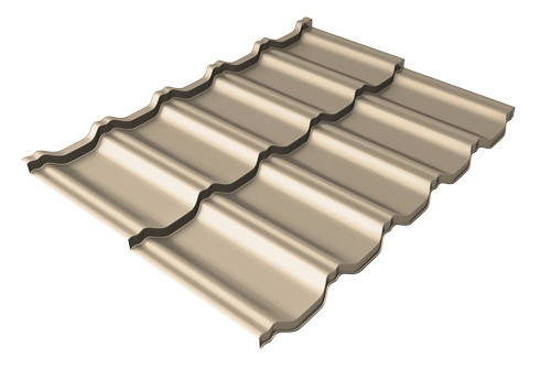 Металлочерепица модульная квинта Uno Grand Line c 3D резом 0,5 Satin RAL 1015 светлая слоновая кость - фото - 1