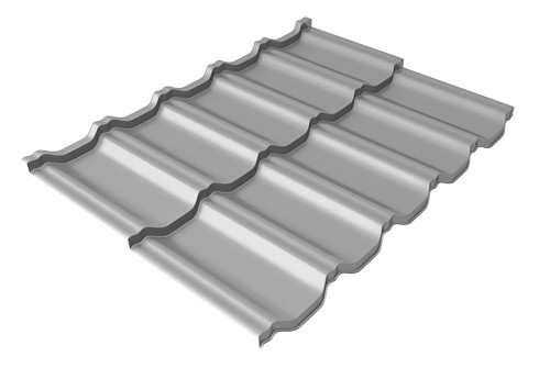 Металлочерепица модульная квинта Uno Grand Line c 3D резом 0,5 Satin RAL 7004 сигнальный серый - фото - 1