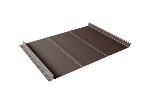 Кликфальц Line Grand Line 0,5 GreenCoat Pural BT с пленкой на замках RR 32 темно-коричневый (RAL 8019 серо-коричневый) - фото - 1