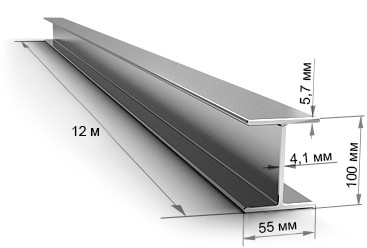 Балка двутавровая металлическая (двутавр) 10Б1 - фото - 1