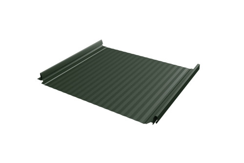 Кликфальц Pro Gofr Grand Line 0,5 GreenCoat Pural BT, matt с пленкой на замках RR 11 темно-зеленый (RAL 6020 хромовая зелень) - фото - 1
