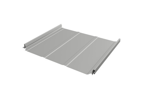 Кликфальц Pro Line Grand Line 0,45 PE с пленкой на замках RAL 9006бело-алюминиевый - фото - 1