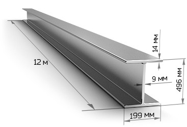 Балка двутавровая металлическая (двутавр) 50Б2 - фото - 1