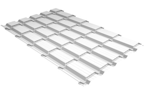 Металлочерепица Верховье квадро профи Grand Line 0,45 Drap RAL 9003 сигнальный белый - фото - 1