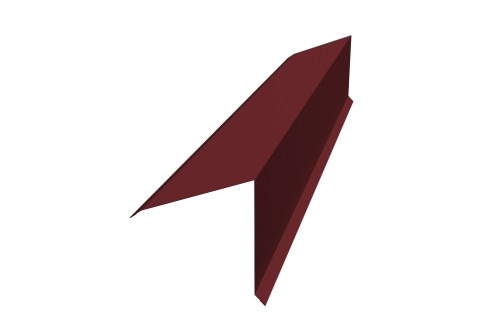 Планка конька односкатной кровли 160x160 0,45 Drap TX RAL 3005 красное вино (2м) - фото - 1