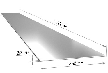 Лист холоднокатанный 0.7-1250-2500 - фото - 1