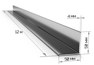 Уголок равнополочный 50х50х4 мм 12 метров - фото - 1