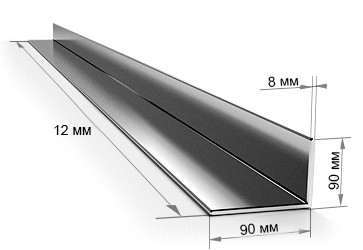 Уголок равнополочный 90х90х8 мм 12 метров - фото - 1