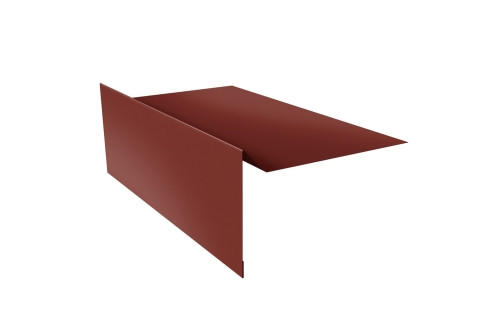 Планка ветровая для мягкой кровли 100х20х100 0,5 Satin с пленкой RAL 3009 оксидно-красный (3м) - фото - 1