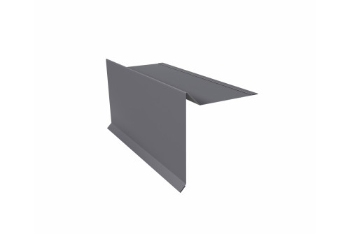 Планка ветровая с отгибом для мягкой кровли 100х20х70 0,45 PE с пленкой RAL 7004 сигнальный серый (2м) - фото - 1