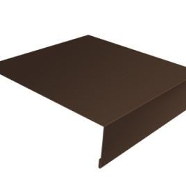 Планка лобовая/околооконная простая 190х50 0,45 PE с пленкой RAL 8017 шоколад (2м) - фото - 1