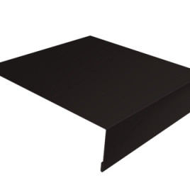 Планка лобовая/околооконная простая 190х50 0,45 PE с пленкой RAL 9005 черный (3м) - фото - 1