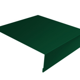 Планка лобовая/околооконная простая 190х50 0,45 PE с пленкой RAL 6005 зеленый мох (3м) - фото - 1