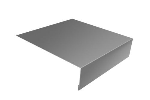 Планка лобовая/околооконная простая 190х50 0,5 Satin с пленкой RAL 9006бело-алюминиевый (3м) - фото - 1