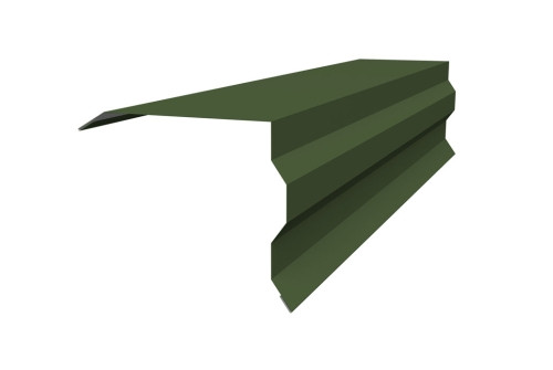 Планка торцевая фигурная 100х85 0,5 GreenCoat Pural BT с пленкой RR 11 темно-зеленый (RAL 6020 хромовая зелень) (2м) - фото - 1