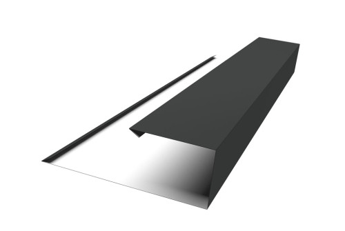 Планка торцевая страховочная Grand Line 0,5 Satin Matt RAL 7016 антрацитово-серый (3м) - фото - 1